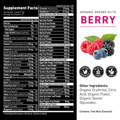 Kaged Organic Greens Elite fresh berries highlighting berry flavor and aroma.