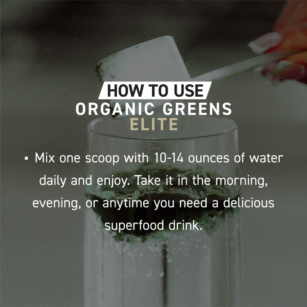 Kaged Organic Greens Elite ingredients chart suggesting a balanced micronutrient profile.