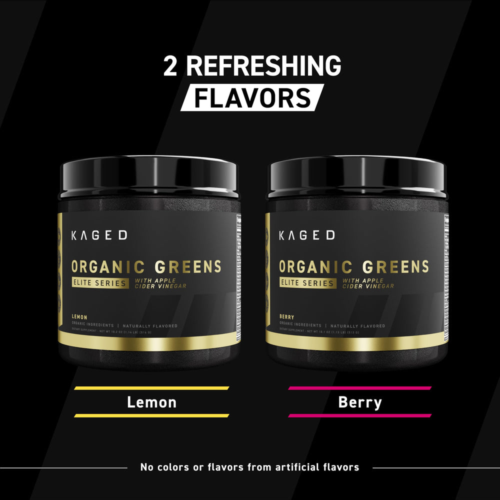 Kaged Organic Greens Elite scoop showing serving size for daily use.
