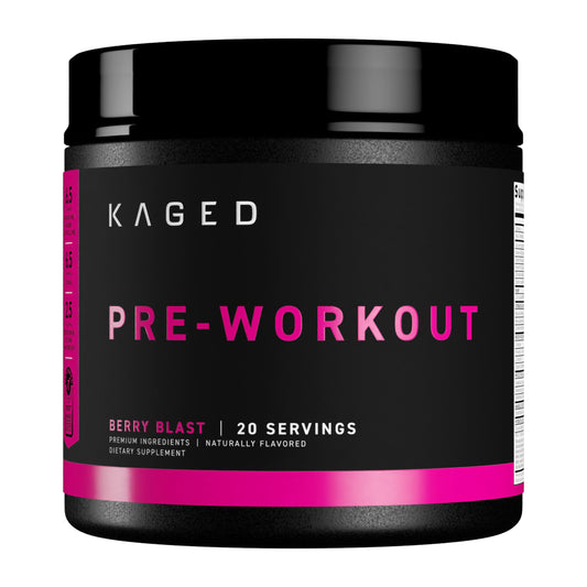 Kaged Original Pre-Workout Berry Blast tub ready for high‑energy training sessions