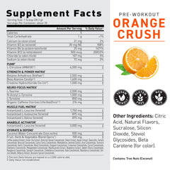 Kaged Original Pre Workout Orange Crush bottle on gym bench signaling convenient serving.