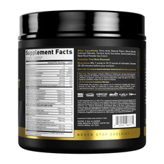 Serving size information on Kaged Pre‑Workout Elite Fruit Punch canister