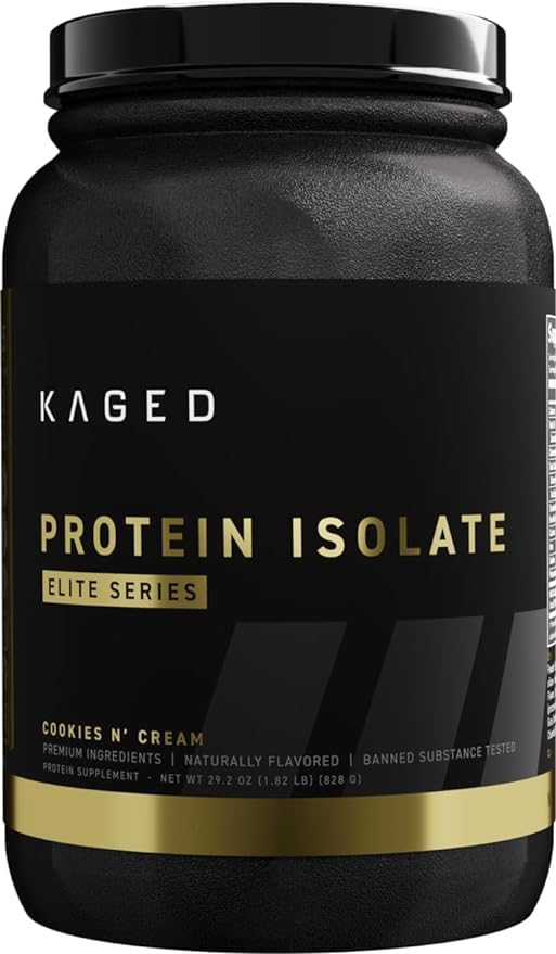 Kaged label closeup shows ultra-pure protein quality and clean formula.