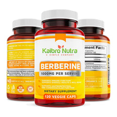 Kaibro Nutra Berberine capsules close-up shows pure berberine HCl