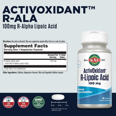KAL activoxidant tablets label closeup showing natural R-form ingredient