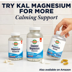 KAL 120-tablet bottle arranged to illustrate a 40-serving supply.