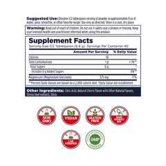 KAL Calming Magnesium Powder cherry scoop with convenient measuring for calm wellness.