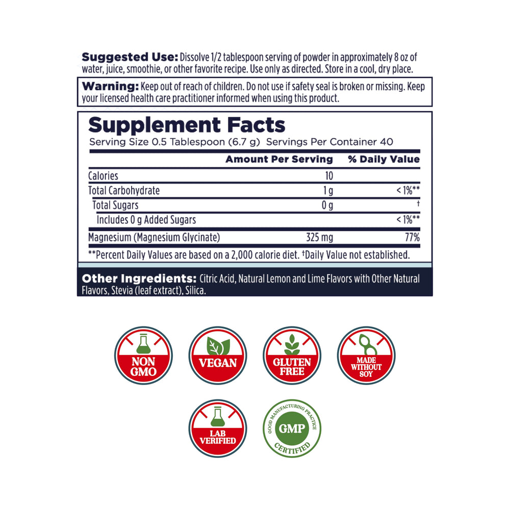 KAL Calming Magnesium Powder dissolving in water for fast absorption.