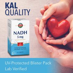 KAL NADH bottle with purity seal underscores lab verification.