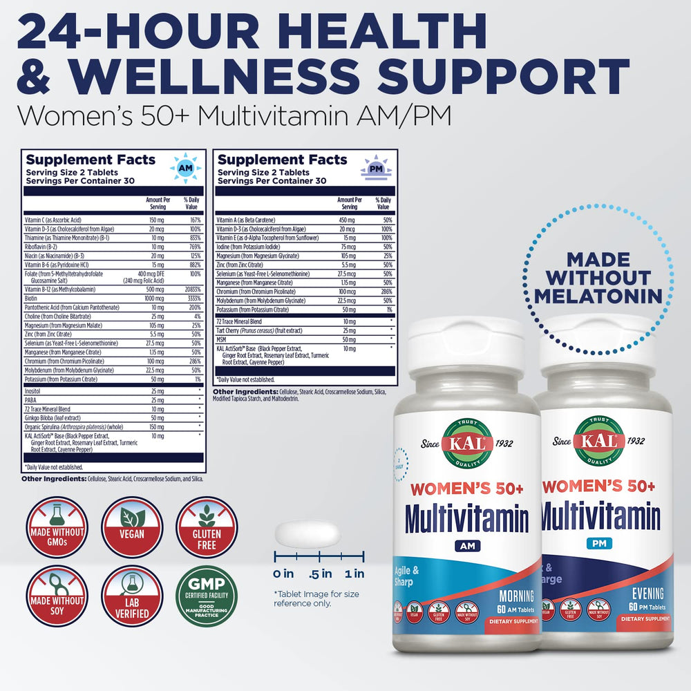 KAL Plus evening formula tablets for nighttime routine.