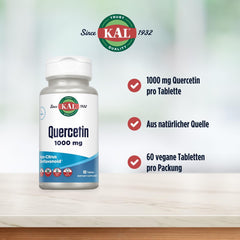 KAL Quercetin 1000mg ActivTab tablet showing fast disintegration.