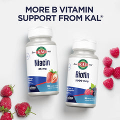 KAL Vitamin B12 ActivMelt raspberry flavor suggesting pleasant taste