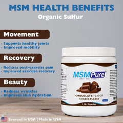 MSMPure chocolate MSM powder dissolving in water for easy daily use