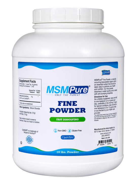 KALA HEALTH MSMPure fast-dissolving powder bottle for daily joint support