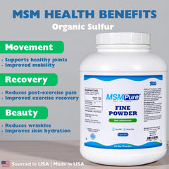 KALA HEALTH MSMPure powder scoop showing precise daily dosing