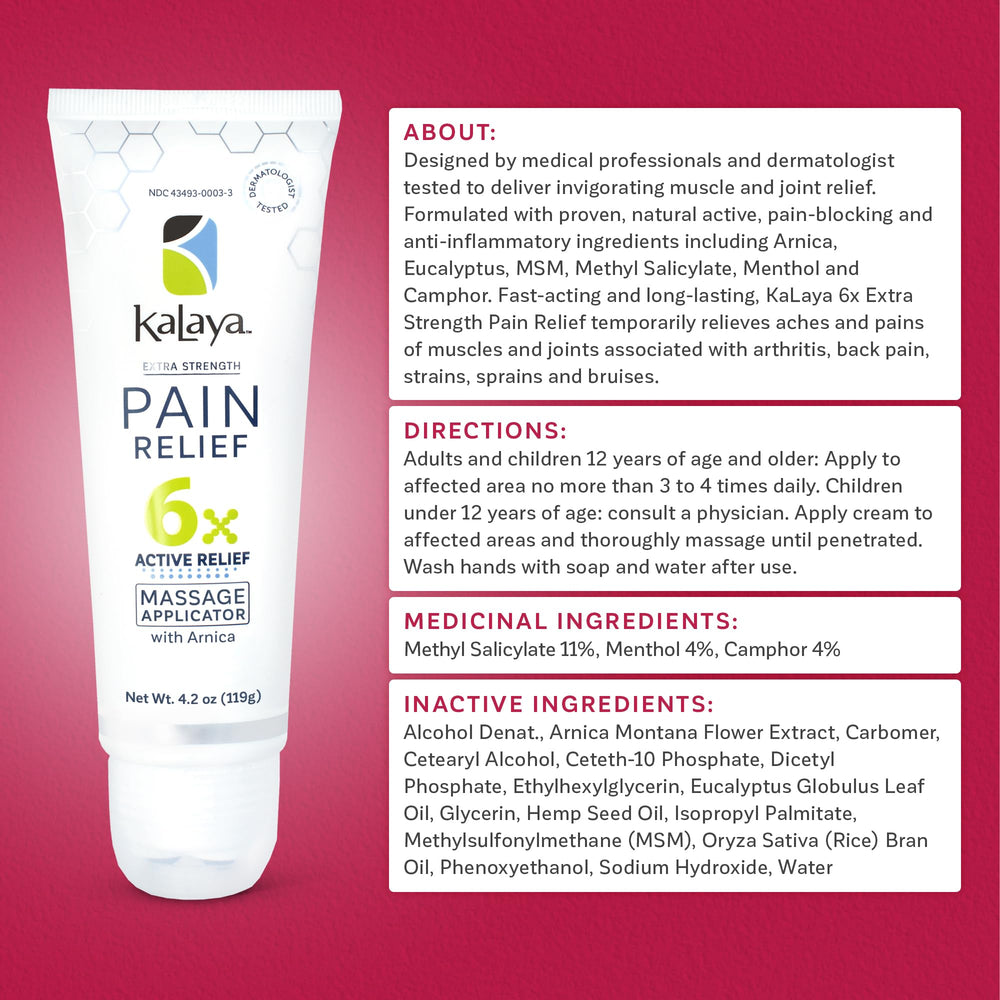 Kalaya Naturals dermatologist-tested label signals skin-friendly, gentle formulation.