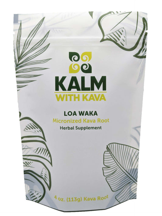 KALM Kava Loa Waka micronized powder ready for quick relaxation