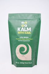 KALM Kava Loa Waka traditional grind bottle for calm, balanced evenings.