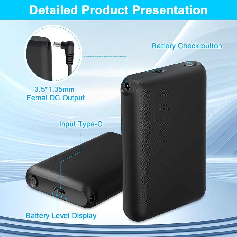 Kamlif battery pack back view compact shell and connectors