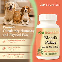 Pet scene showing dosage for dogs and cats, a gentle option for irritable pets.