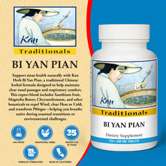 Bi Yan Pian tablets close-up showing compact daily supplement for seasonal breathing.