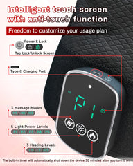 Kaoudt knee massager control panel with mode and intensity options