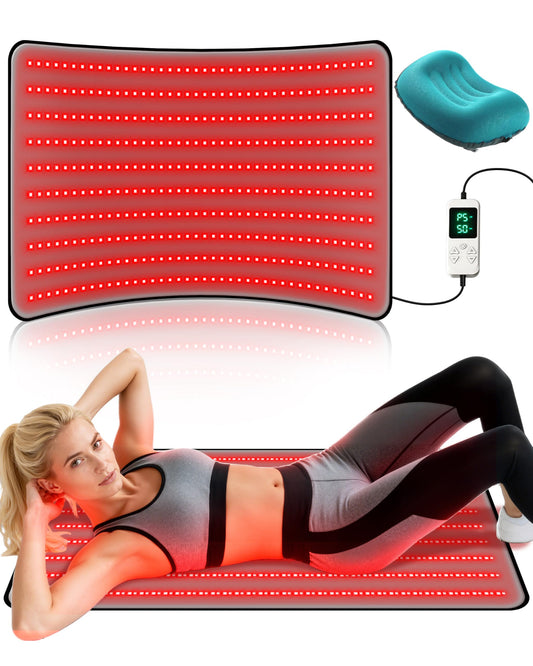 Kaoudt red light therapy mat on back for deep relaxation and targeted relief.