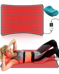 Kaoudt red light therapy mat on back for deep relaxation and targeted relief.
