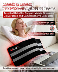 Kaoudt red light therapy mat LED array closeup with dual wavelengths