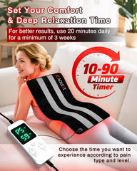 Kaoudt red light therapy mat timer display highlighting adjustable session lengths