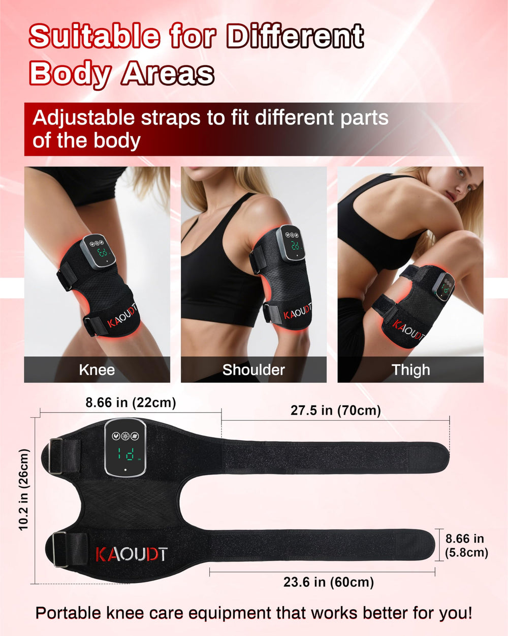 Kaoudt wireless massager powered by a 5000mAh battery for cordless use