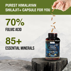 Kapiva Shilajit resin with Ashwagandha and Turmeric blend on label