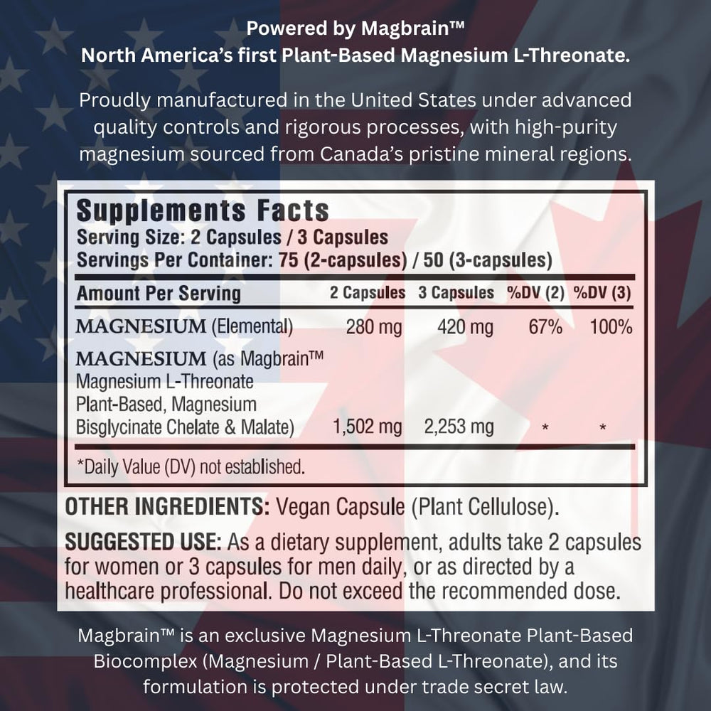 Kappa Nutrition MagBrain label shows Texas manufacturing and quality checks