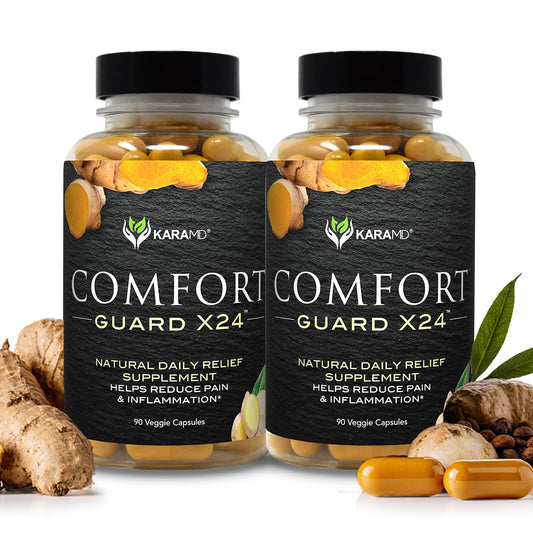 KaraMD Comfort Guard X24 bottle supports joint comfort during daily activity.