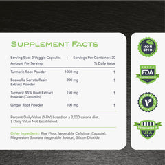 KaraMD Comfort Guard X24 capsules close-up showing turmeric and ginger ingredients.