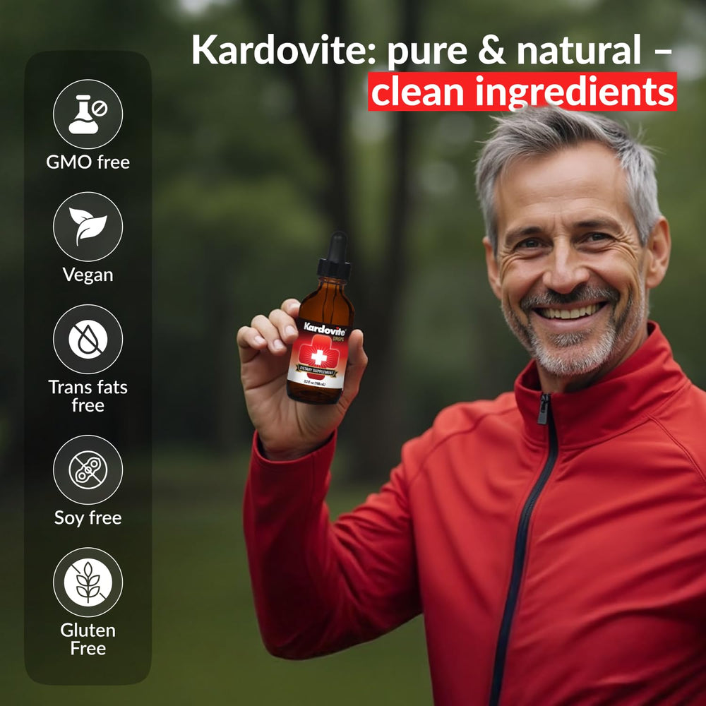 Kardovite Circulation Drops ingredients panel highlights bilberry and milk thistle.