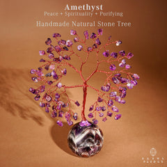 KARMAPLEDGE Amethyst crystal tree branches show natural sparkle for soothing decor.