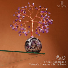 KARMAPLEDGE Amethyst tree decor for office desk and mindful moments.