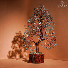 KARMAPLEDGE Crystal Tree Life Labradorite viewed from multiple angles