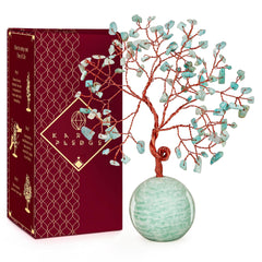 KARMAPLEDGE Crystal Tree of Life amazonite close-up for calming energy at home