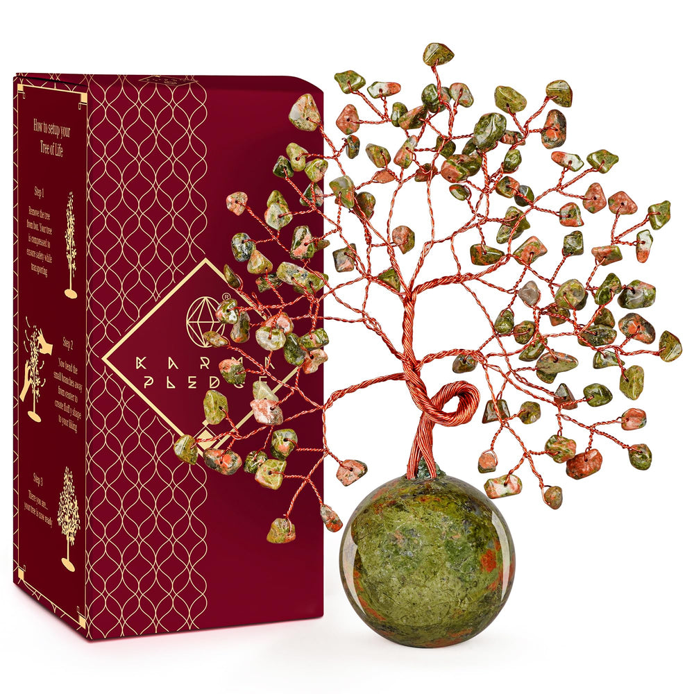 KARMAPLEDGE crystal tree of life base enhances elegant home décor and focus
