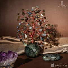 KARMAPLEDGE handcrafted crystal tree stands 6-7 inches for a striking focal point