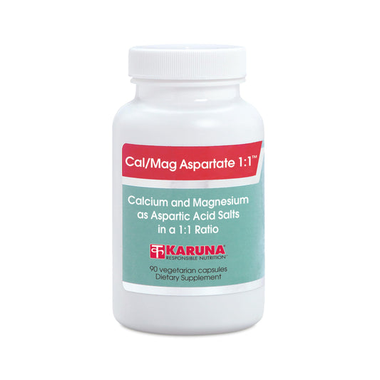 Karuna Cal/Mag Aspartate 1:1 bottle for convenient daily mineral supplementation