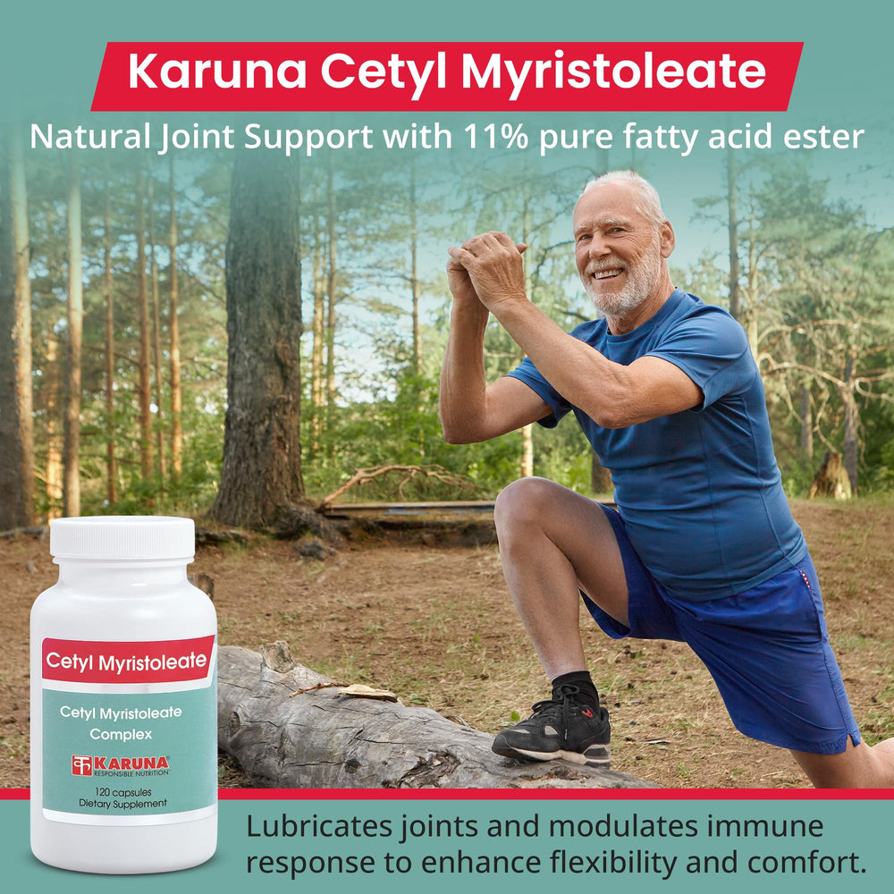 Close-up of Karuna Cetyl Myristoleate capsules for daily joint support