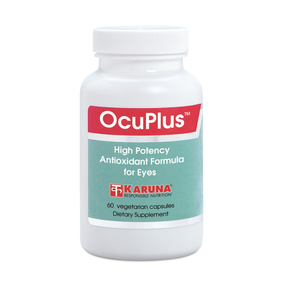 Karuna OcuPlus bottle front view for daily eye health support.