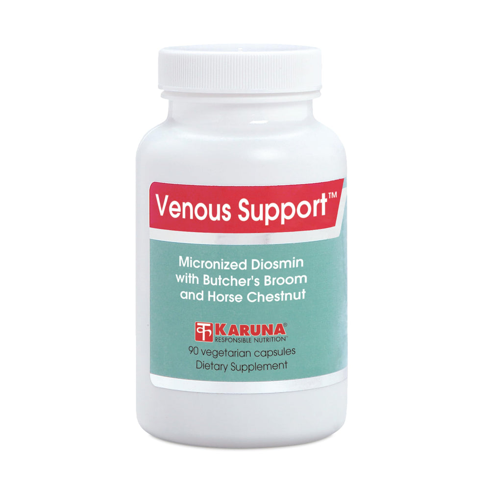 Karuna Venous Support bottle and capsules aid leg comfort and circulation.