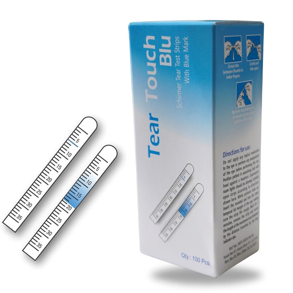 KASHSURG Schirmer Tear Test Strips with Blue Mark for precise tear measurement.