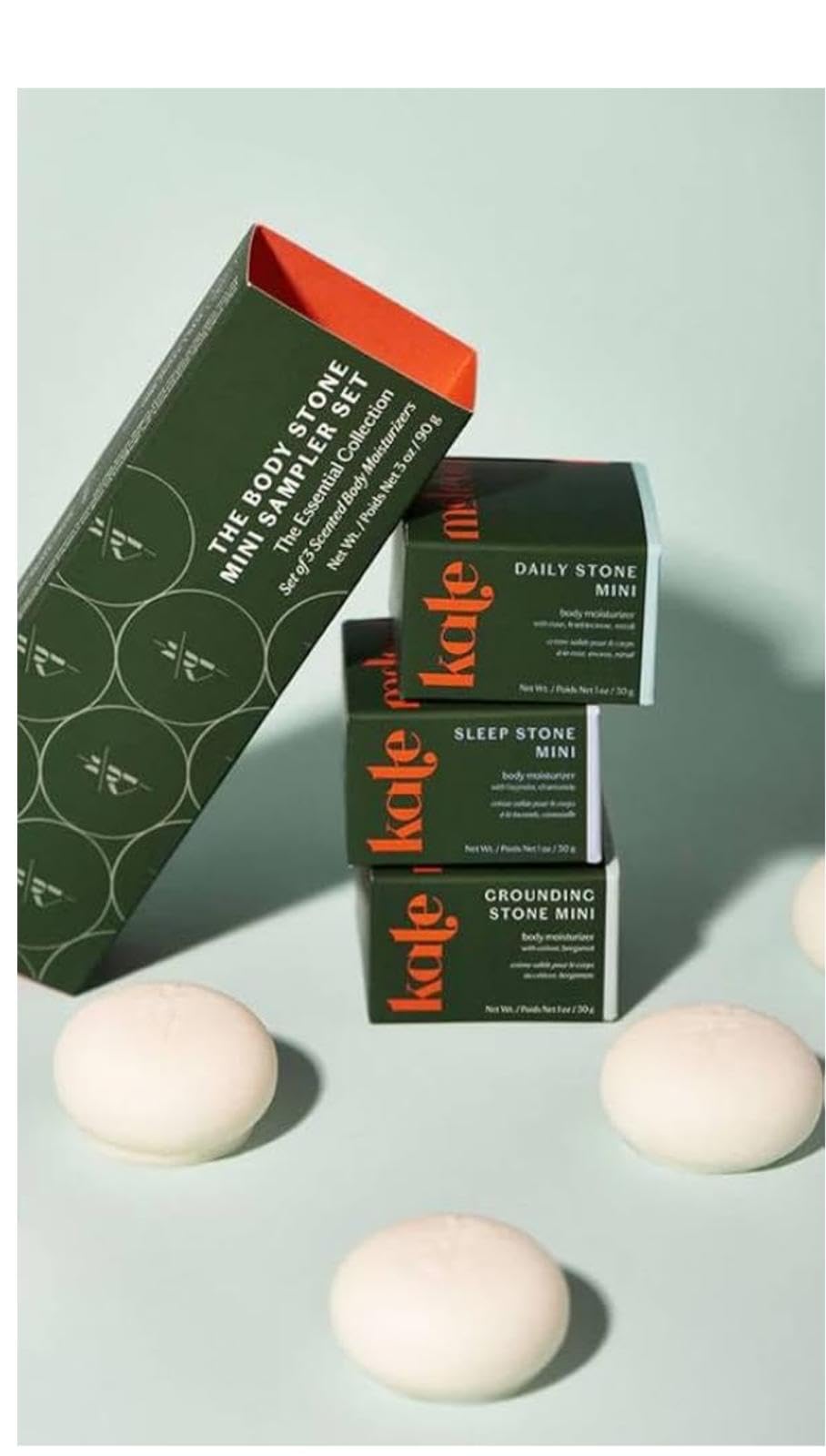 Kate McLeod Essential Collection Mini Sampler Set: Daily, Sleep, and Grounding Stones for mindful rituals