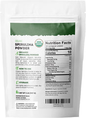 Kate Naturals Spirulina Powder scoop showing easy measurement for smoothies.