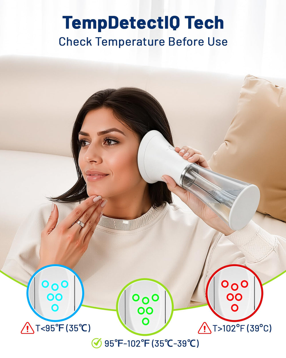 KAUGIC offers four pressure levels for customizable cleansing.